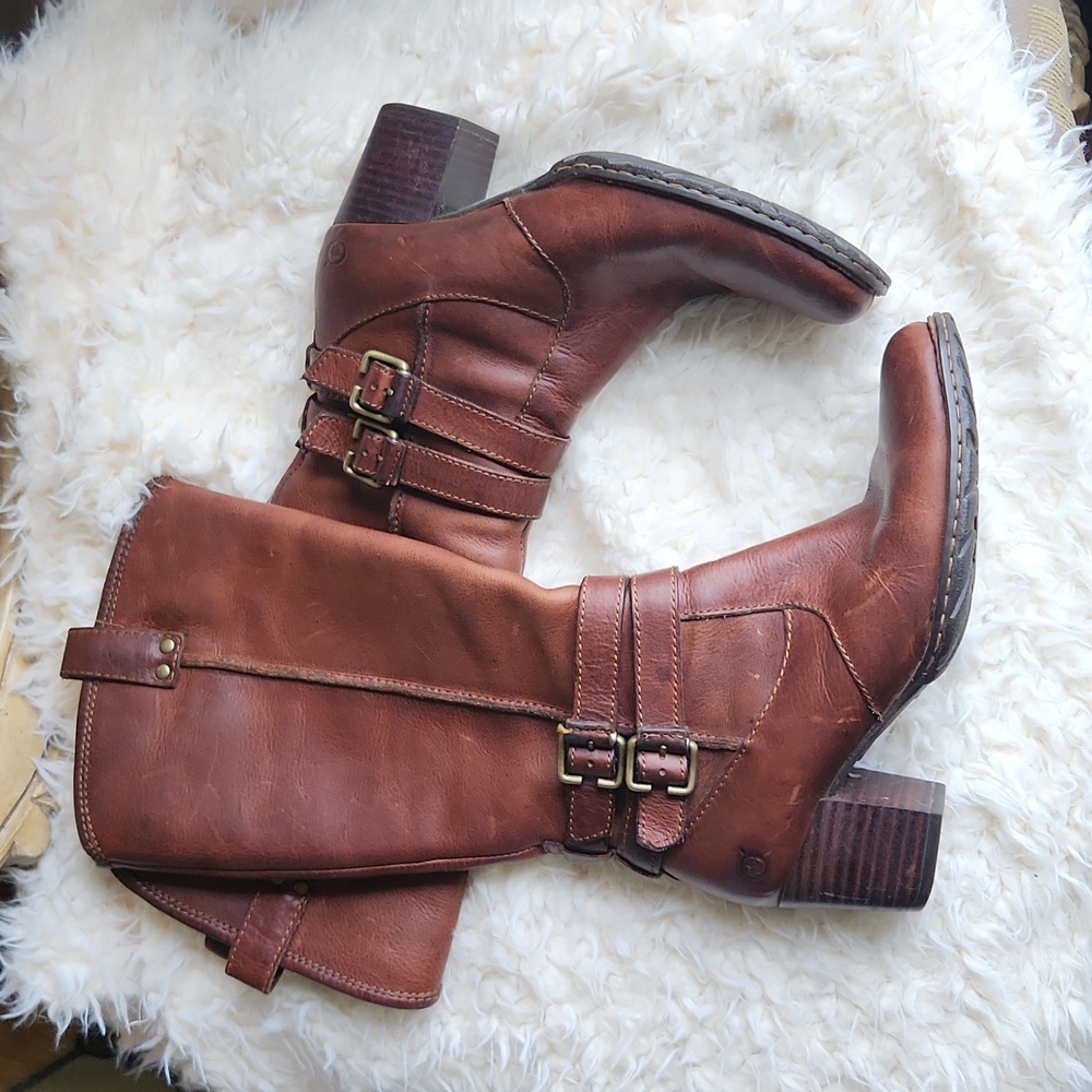 Born leather tall riding boots